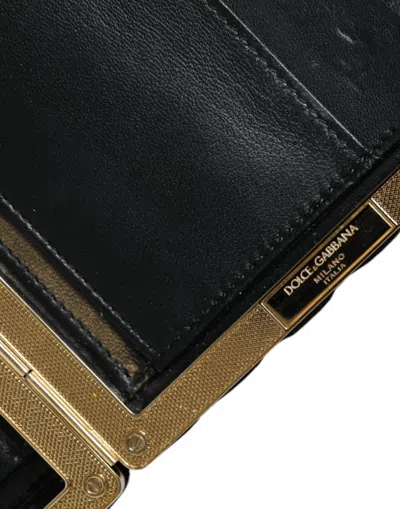 Pre-owned Dolce & Gabbana Bordeaux Black Velvet Gold Frame Clutch Evening Purse Women's Bag ()