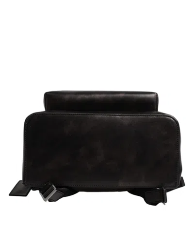 Pre-owned Dolce & Gabbana Bronze Leather School Travel Backpack Men's Bag () In Brown