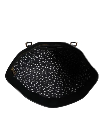 Pre-owned Dolce & Gabbana Brown Black Calfskin Leopard Print Shoulder Tote Women's Bag () In Multi