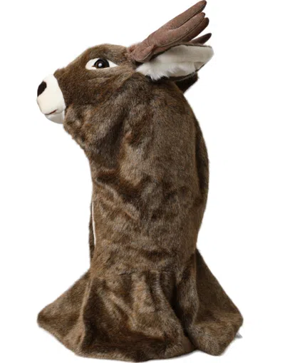 Dolce & Gabbana Brown Deer Faux Fur Whole Head Women's Hat In Brown