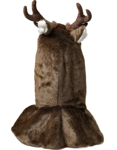 Dolce & Gabbana Brown Deer Faux Fur Whole Head Women's Hat In Brown