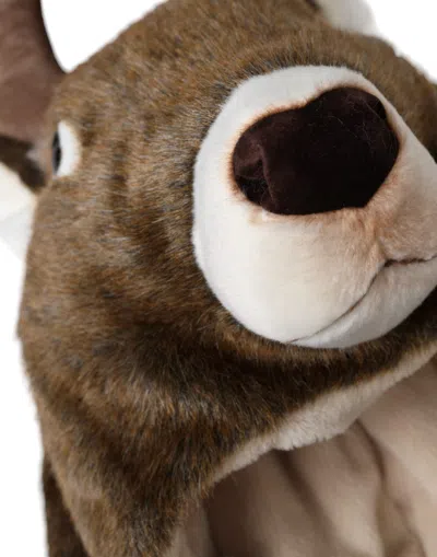 Dolce & Gabbana Brown Deer Faux Fur Whole Head Women's Hat In Brown