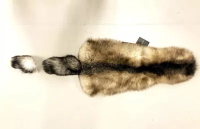 Dolce & Gabbana Brown Fox Tail Fur Shawl Neck Wrap Cover Collar Women's Scarf In Brown