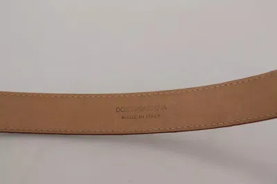 Pre-owned Dolce & Gabbana Brown Leather Gold Engraved Metal Buckle Women's Belt ()