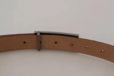 Pre-owned Dolce & Gabbana Brown Leather Gold Engraved Metal Buckle Women's Belt ()