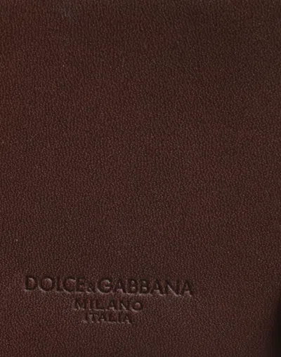 Pre-owned Dolce & Gabbana Brown Leather Zip Logo Keyring Coin Purse Keyring Men's Wallet ()
