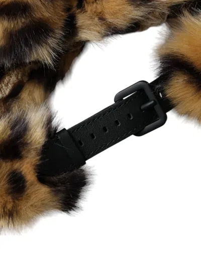 Dolce & Gabbana Brown Leopard Fur Women Bucket Women's Hat In Brown