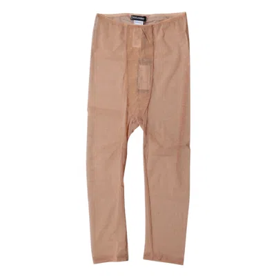 Dolce & Gabbana Brown Logo Lace Lingerie Cropped Tight Women's Underwear In Brown