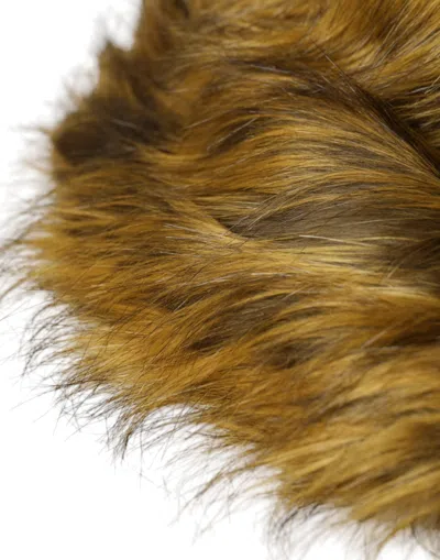 Dolce & Gabbana Brown Modacrylic Faux Fur Bucket Women's Hat In Brown