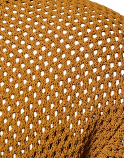 Pre-owned Dolce & Gabbana Brown Perforated Collared Short Sleeves Men's T-shirt ()