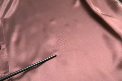 Pre-owned Dolce & Gabbana Brown Silk Collared Long Sleeves Top Women's Blouse ()