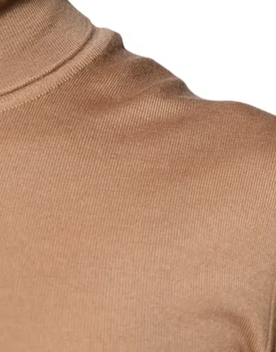 Pre-owned Dolce & Gabbana Brown Turtleneck Long Sleeve Pullover Women's Sweater ()