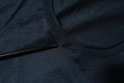 Pre-owned Dolce & Gabbana Dark Blue Silk Crew Neck Short Sleeve Men's T-shirt ()