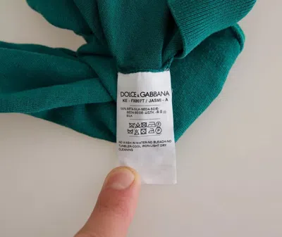 Pre-owned Dolce & Gabbana Dark Green Turtleneck Cropped Pullover Women's Sweater ()