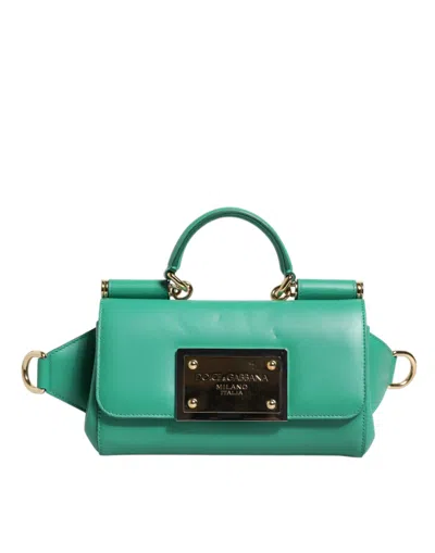 Pre-owned Dolce & Gabbana Emerald Green Calfskinleather Dg Logo Shoulder Women's Bag ()