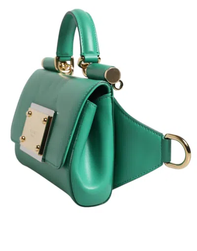 Pre-owned Dolce & Gabbana Emerald Green Calfskinleather Dg Logo Shoulder Women's Bag ()