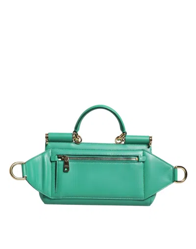 Pre-owned Dolce & Gabbana Emerald Green Calfskinleather Dg Logo Shoulder Women's Bag ()