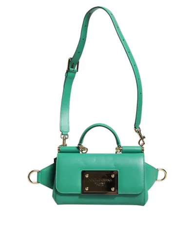 Pre-owned Dolce & Gabbana Emerald Green Calfskinleather Dg Logo Shoulder Women's Bag ()
