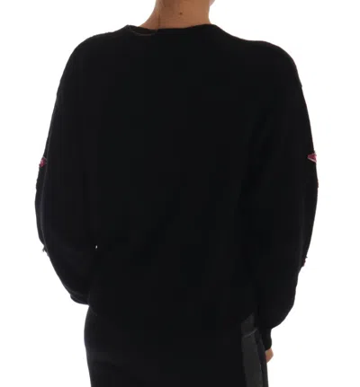 Dolce & Gabbana Fairy Tale Crystal Black Cashmere Sweater In Black