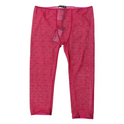 Dolce & Gabbana Fuchsia Logo Lace Lingerie Cropped Tight Women's Underwear In Pink