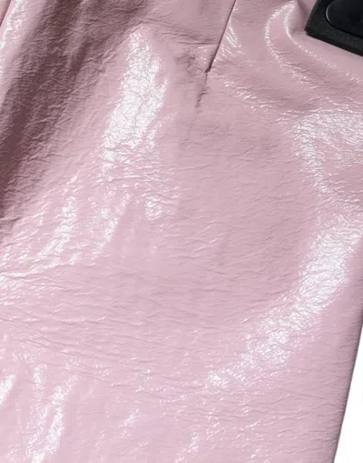 Pre-owned Dolce & Gabbana Glossy Pink Cotton High Waist Mini Women's Skirt ()