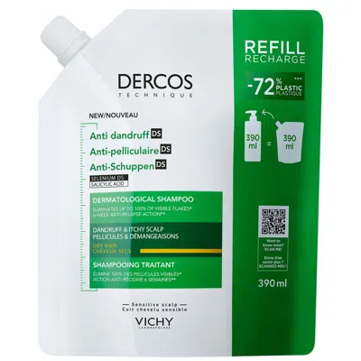 Vichy Dercos Anti-dandruff Dermatological Shampoo For Dry Hair Refill 390ml In Green