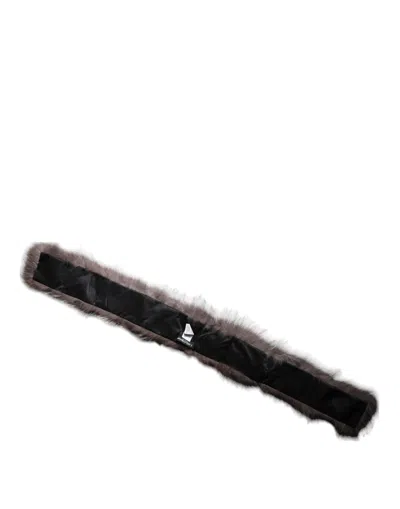 Dolce & Gabbana Gray Fox Fur Neck Wrap Warmer Winter Scarf In Gray