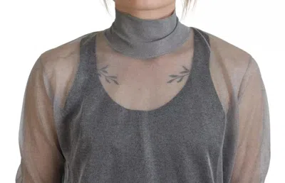 Pre-owned Dolce & Gabbana Gray See Through Turtleneck Pullover Women's Sweater ()