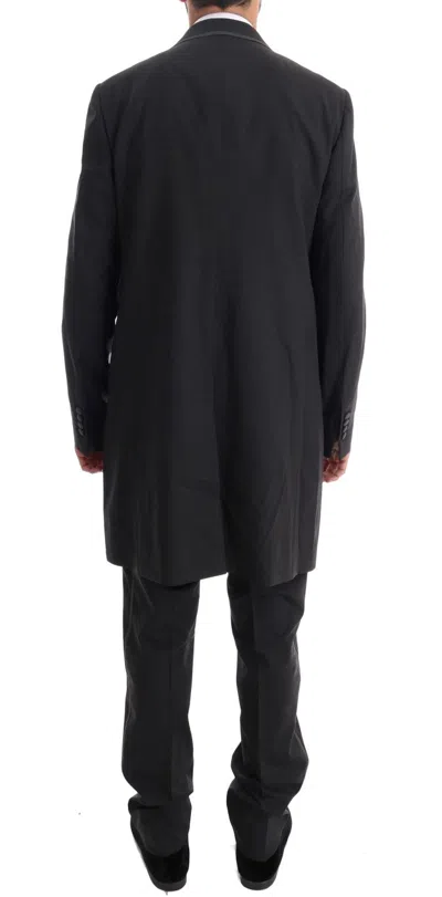 Dolce & Gabbana Black Wool Stretch 3 Piece Two Button Suit In Gray