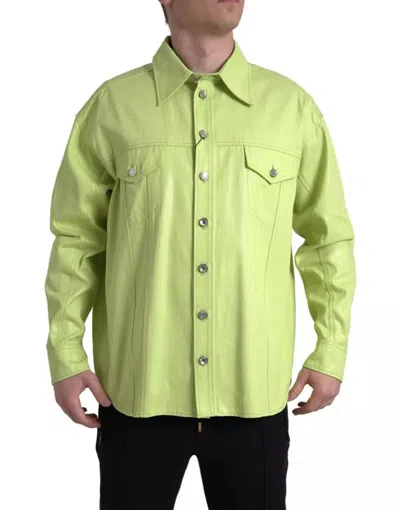 Pre-owned Dolce & Gabbana Green Cotton Collared Casual Button Down Men's Shirt ()