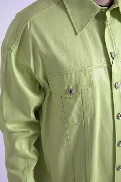 Pre-owned Dolce & Gabbana Green Cotton Collared Casual Button Down Men's Shirt ()