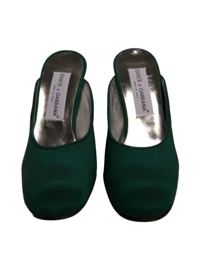 Pre-owned Dolce & Gabbana Green Suede Leather High Heel Pumps Women's Shoes ()
