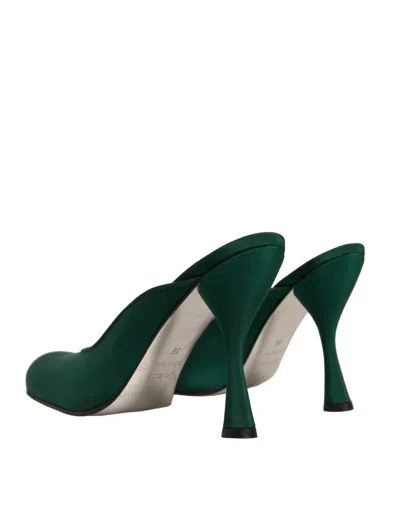 Pre-owned Dolce & Gabbana Green Suede Leather High Heel Pumps Women's Shoes ()