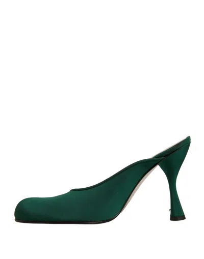 Pre-owned Dolce & Gabbana Green Suede Leather High Heel Pumps Women's Shoes ()