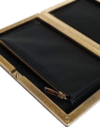 Dolce & Gabbana Maroon Leather Clutch Evening Crossbody Women's Bag In Burgundy