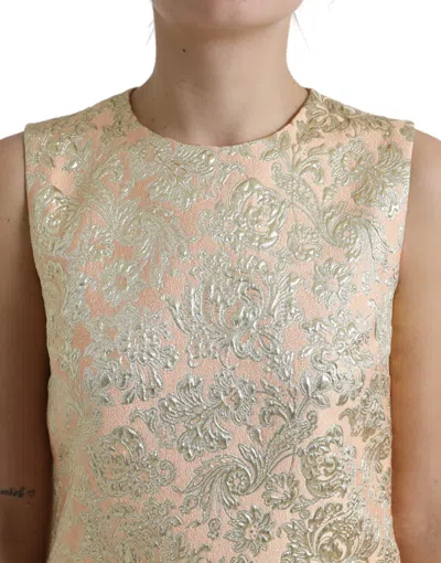 Dolce & Gabbana Elegant Mini Lurex Jacquard Dress In Neutral