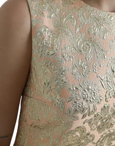 Dolce & Gabbana Elegant Mini Lurex Jacquard Dress In Neutral