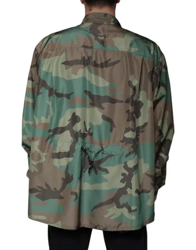 Pre-owned Dolce & Gabbana Multicolor Camouflage Button Down Men's Shirt ()