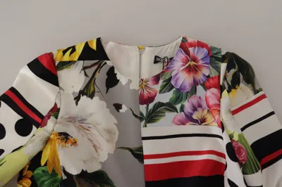 Dolce & Gabbana Patchwork Print Charmeuse Dress In Multi