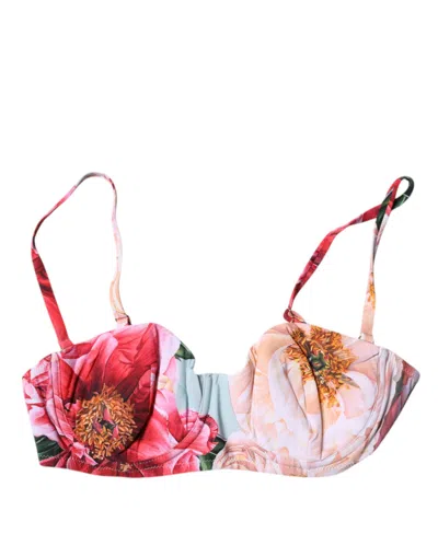 Pre-owned Dolce & Gabbana Multicolor Floral Padded Balconette Bra Women's Underwear ()