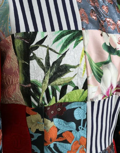 Dolce & Gabbana Floral Jacquard Mini Shift Dress Masterpiece In Multicolor