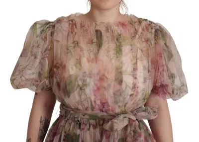 Pre-owned Dolce & Gabbana Multicolor Floral Print Long Maxi Gown Women's Dress ()