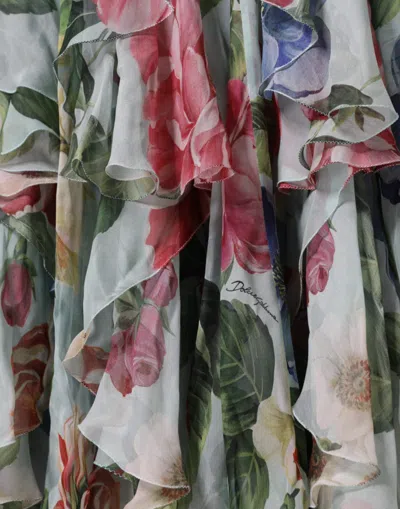 Pre-owned Dolce & Gabbana Multicolor Floral Silk Long Gown Women's Dress ()
