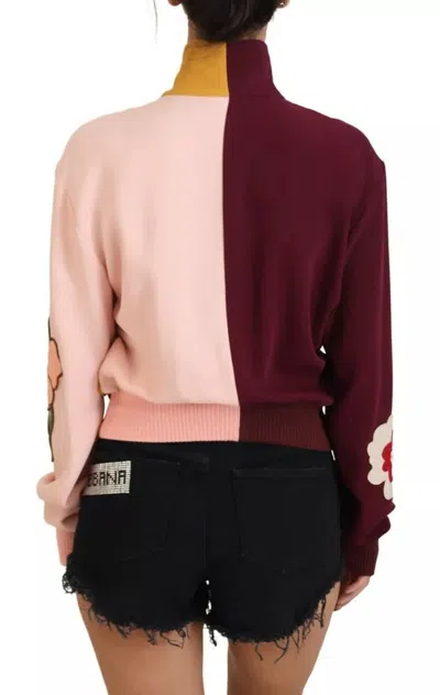 Pre-owned Dolce & Gabbana Multicolor Floral Viscose Full Zip Women's Sweater ()
