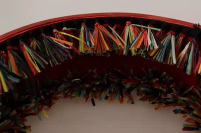 Pre-owned Dolce & Gabbana Multicolor Floral Wide Waist Carretto Women's Belt ()