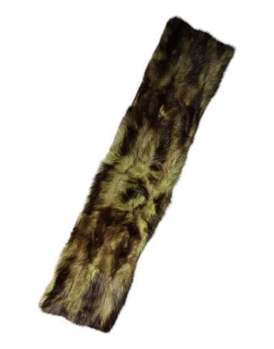 Dolce & Gabbana Multicolor Fur Shawl Neck Wrap Cover Collar Women's Scarf In Multi