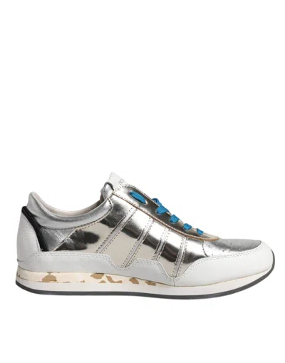 Pre-owned Dolce & Gabbana Multicolor Leather Low Top Sneakers Women's Shoes ()