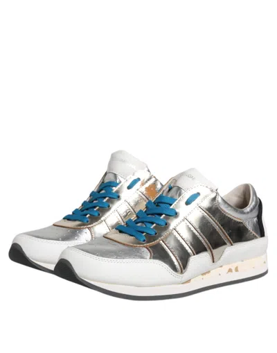 Pre-owned Dolce & Gabbana Multicolor Leather Low Top Sneakers Women's Shoes ()