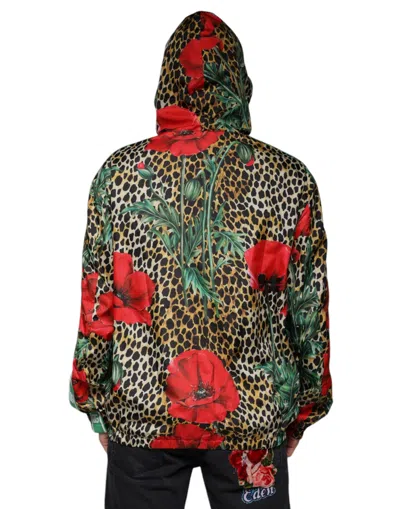 Pre-owned Dolce & Gabbana Multicolor Leopard Floral Hooded Men's Jacket ()