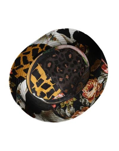 Dolce & Gabbana Multicolor Patchwork Women Fedora Wide Brim Women's Hat In Multi